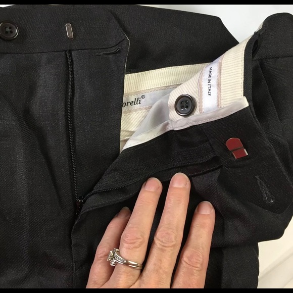 Santorelli Cuffed Pleated Charcoal Dress Pants 32 - Picture 6 of 9